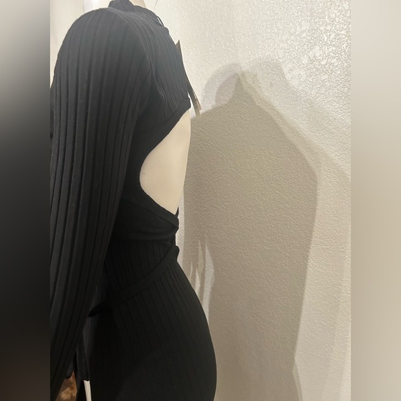Zara Black cutout back Long Sleeve Dress - Picture 6 of 6